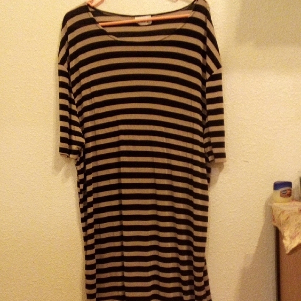 Striped Black and Tan Dress